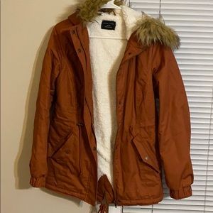 Faux fur hooded parka